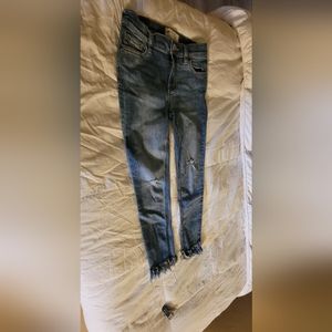 Free people fringed hem jeans